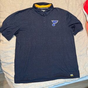 Fanatics Blue Polo Shirt with St. Louis Blues Logo